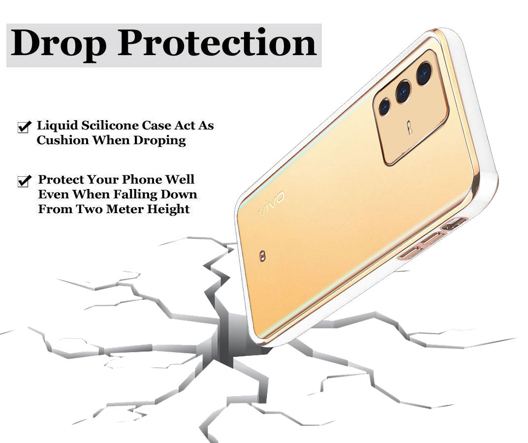 Electro Silicone Series Back cover Case For Vivo V23 Pro 5G - White