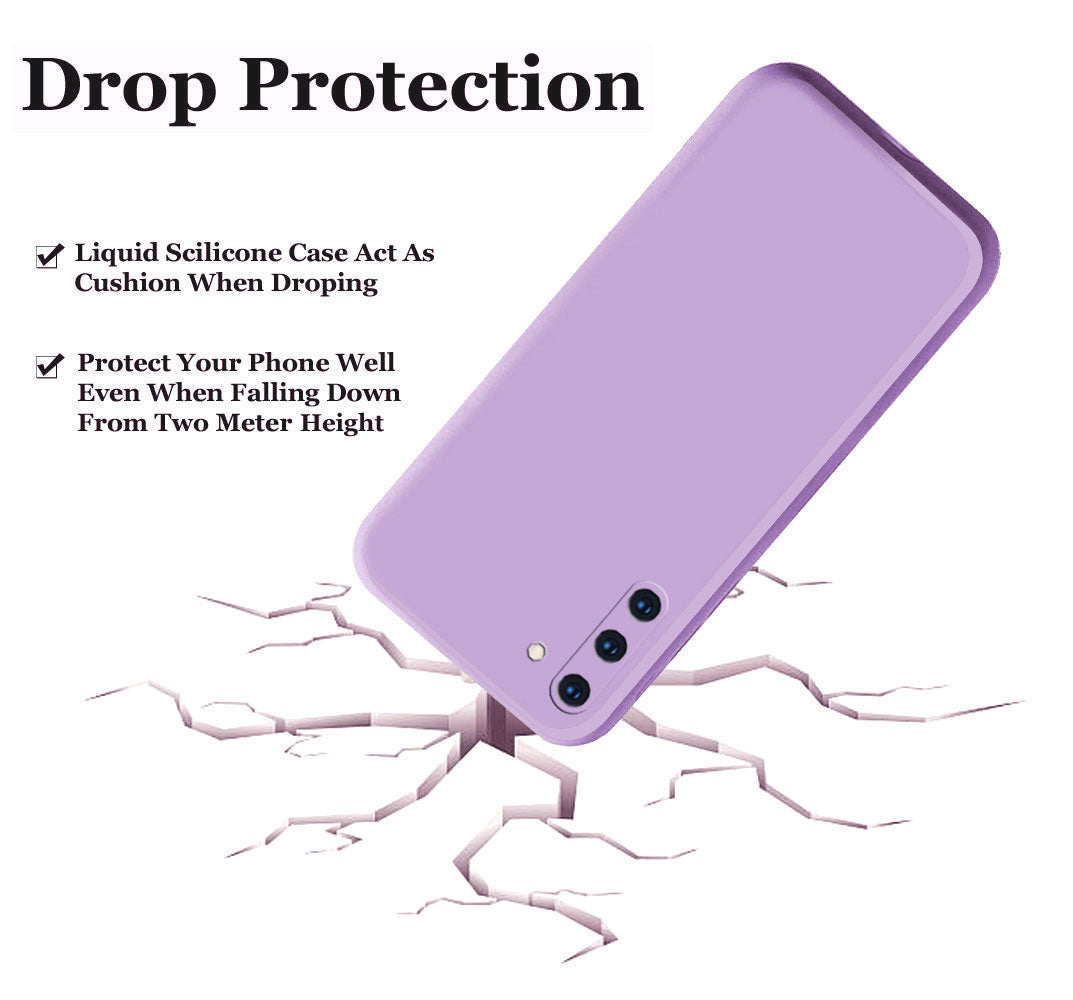 Samsung Galaxy Note 10 Liquid Silicone Back Cover Case With TPU & Matte Finish - Purple