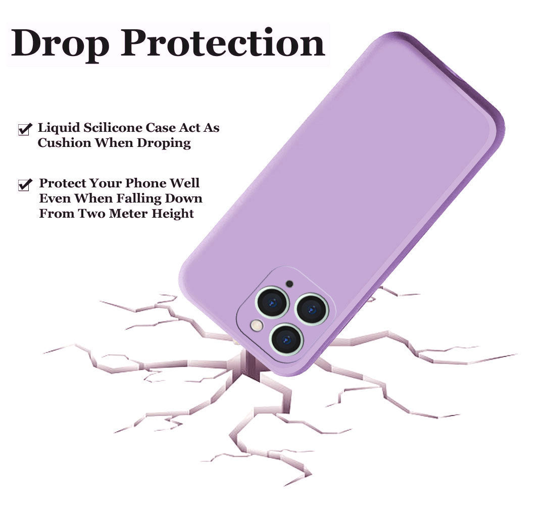 iPhone 11 Pro Liquid Silicone Back Cover Case With TPU & Matte Finish - Purple