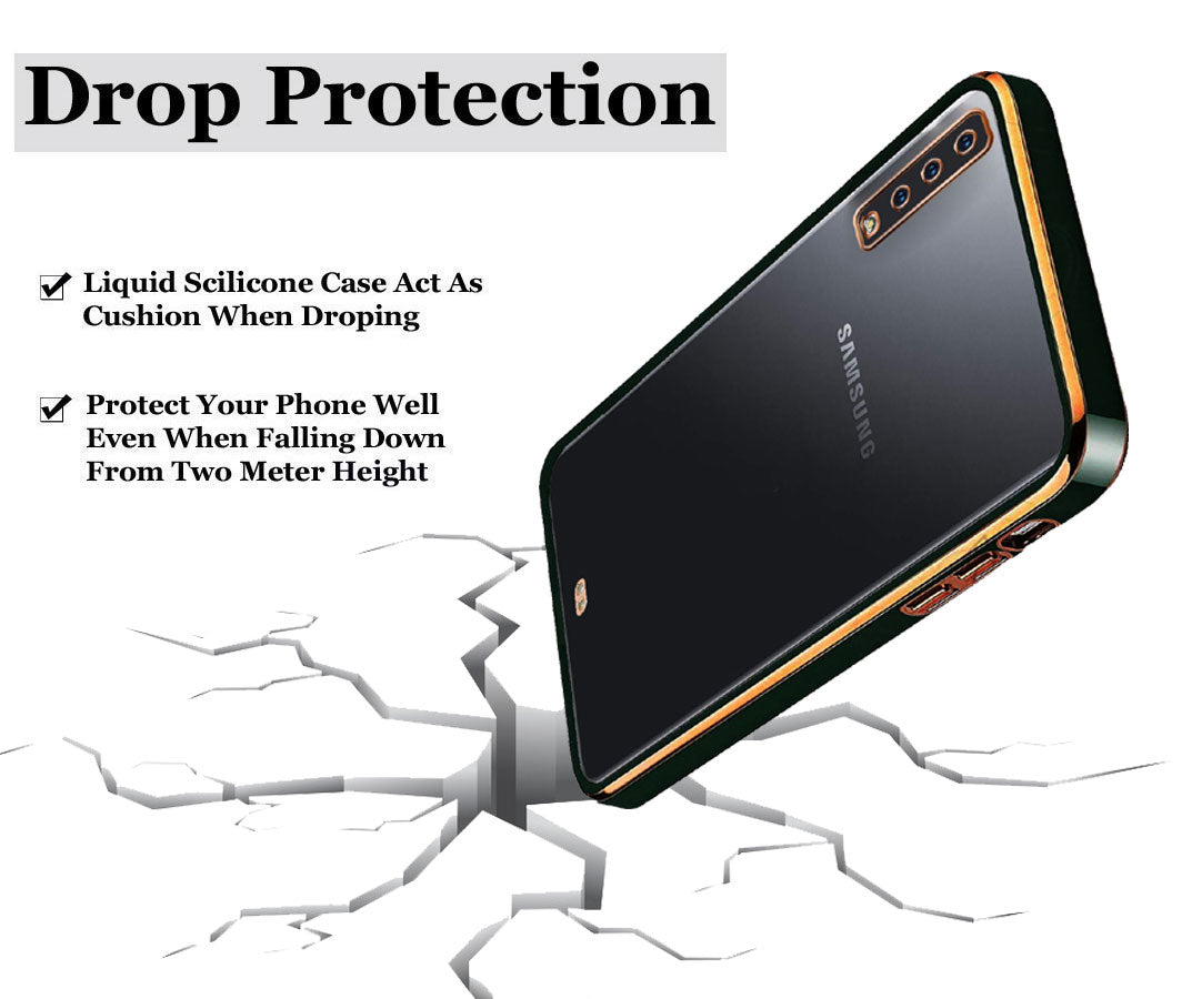 Electro Silicone Series Back cover Case For Samsung Galaxy A7 2018 - Black