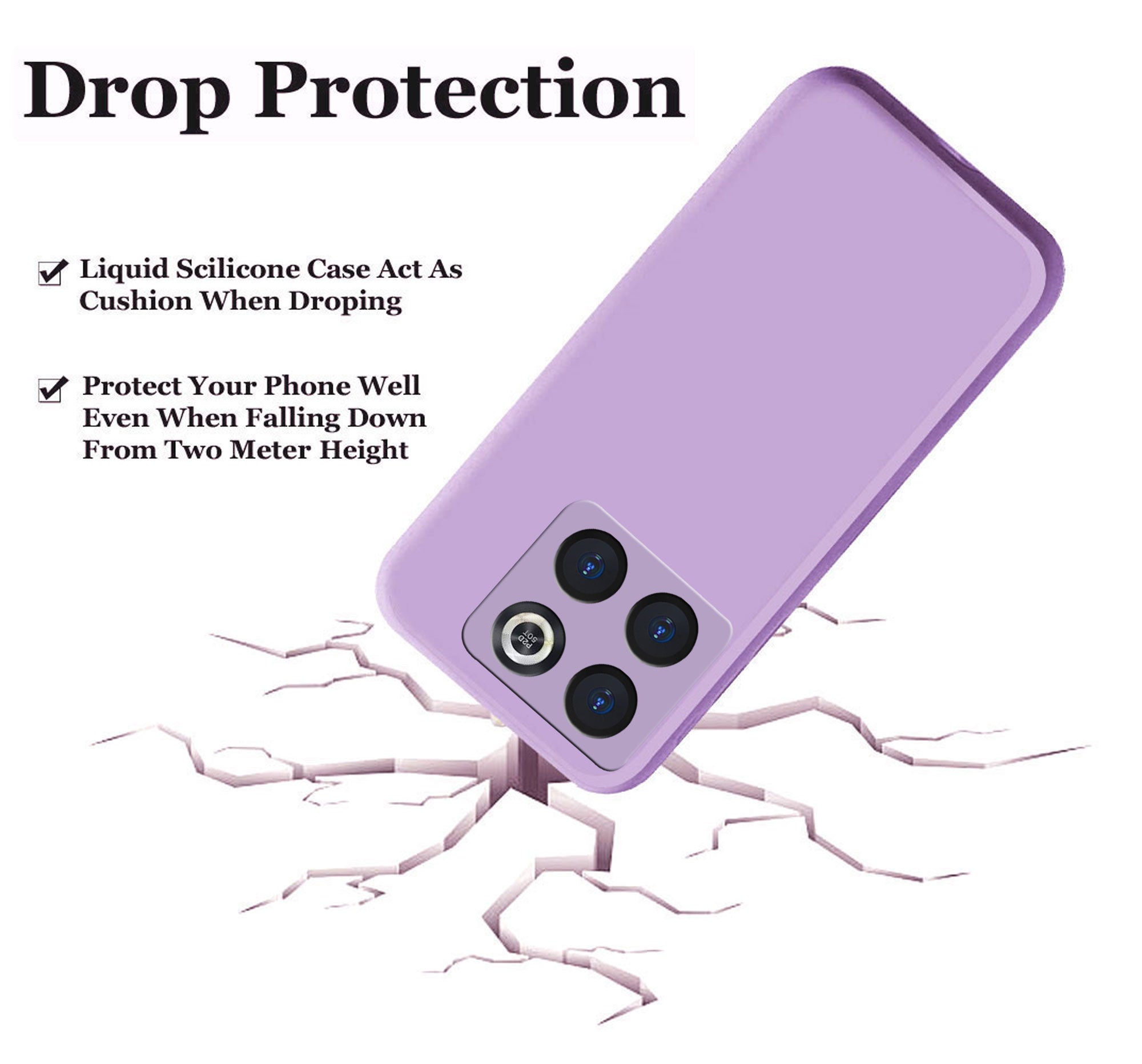 Oneplus 10T 5G  Liquid Silicone Back Cover Case With TPU & Matte Finish - purple