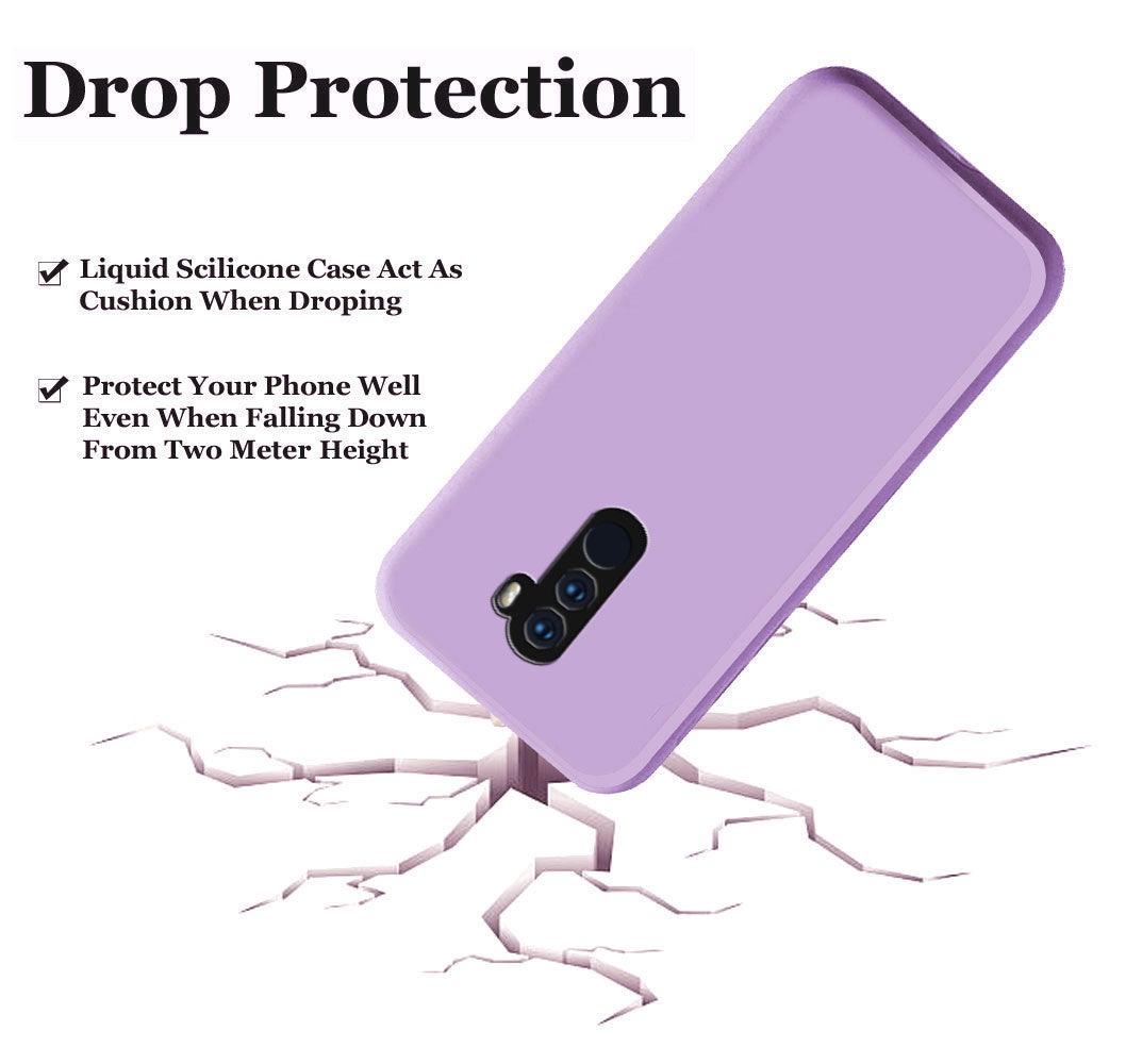 Poco F1 Liquid Silicone Back Cover Case With TPU & Matte Finish - Purple