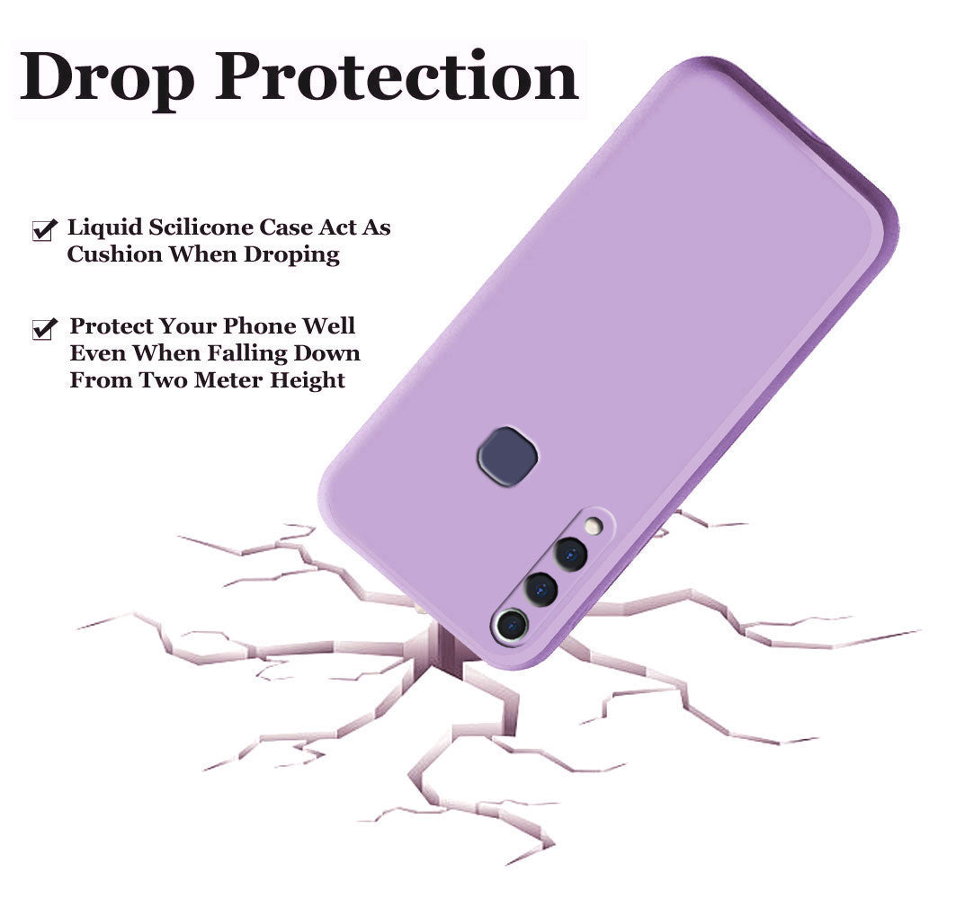 Vivo Z1 Pro Liquid Silicone Back Cover Case With TPU & Matte Finish - Purple