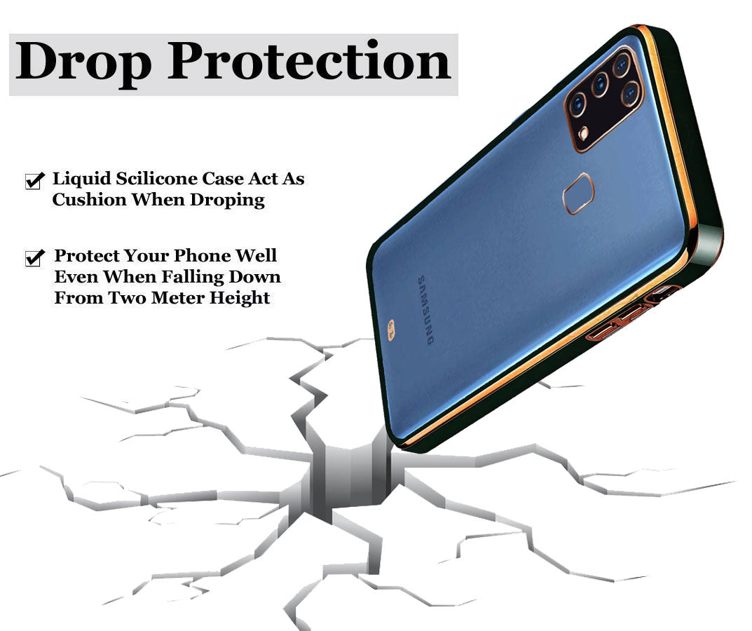 Electro Silicone Series Back cover Case For Samsung Galaxy M31 / Samsung Galaxy F41 - Black