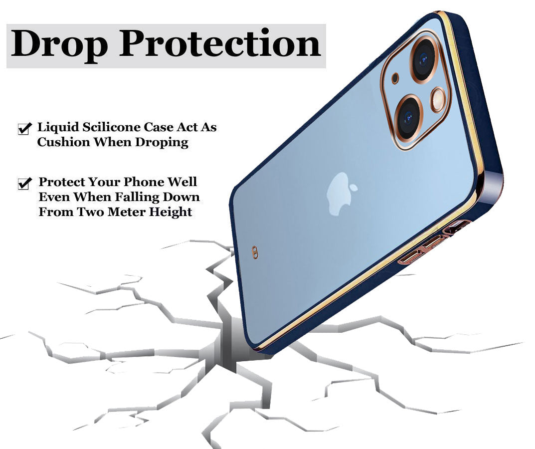Electro Silicone Series Back cover Case For iphone 13 - Blue