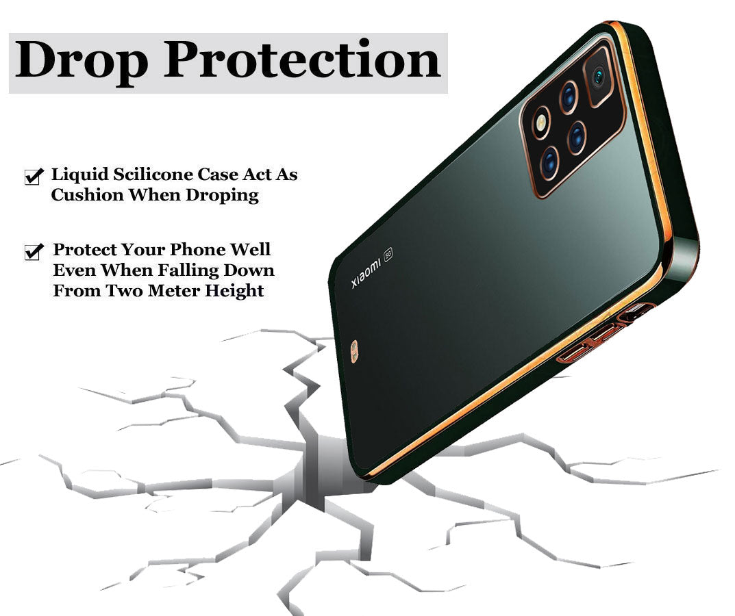 Electro Silicone Series Back cover Case For Xiaomi 11i 5G / 11i HyperCharge 5G - Black