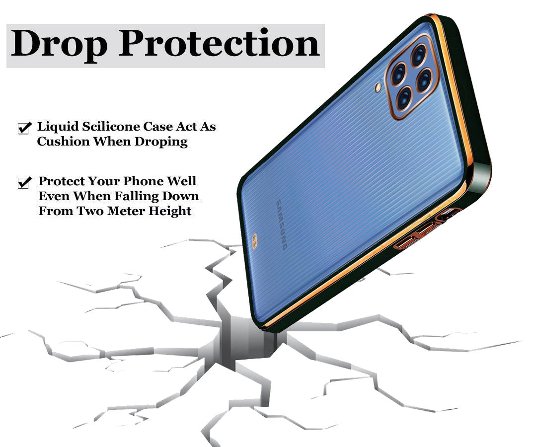 Electro Silicone Series Back cover Case For Samsung Galaxy M32 4G- Black