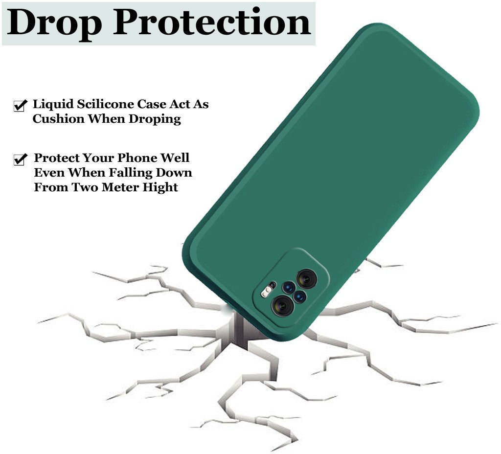 Redmi Note 10 4G / 10S  Liquid Silicone Back Cover Case With TPU & Matte Finish - Dark Green