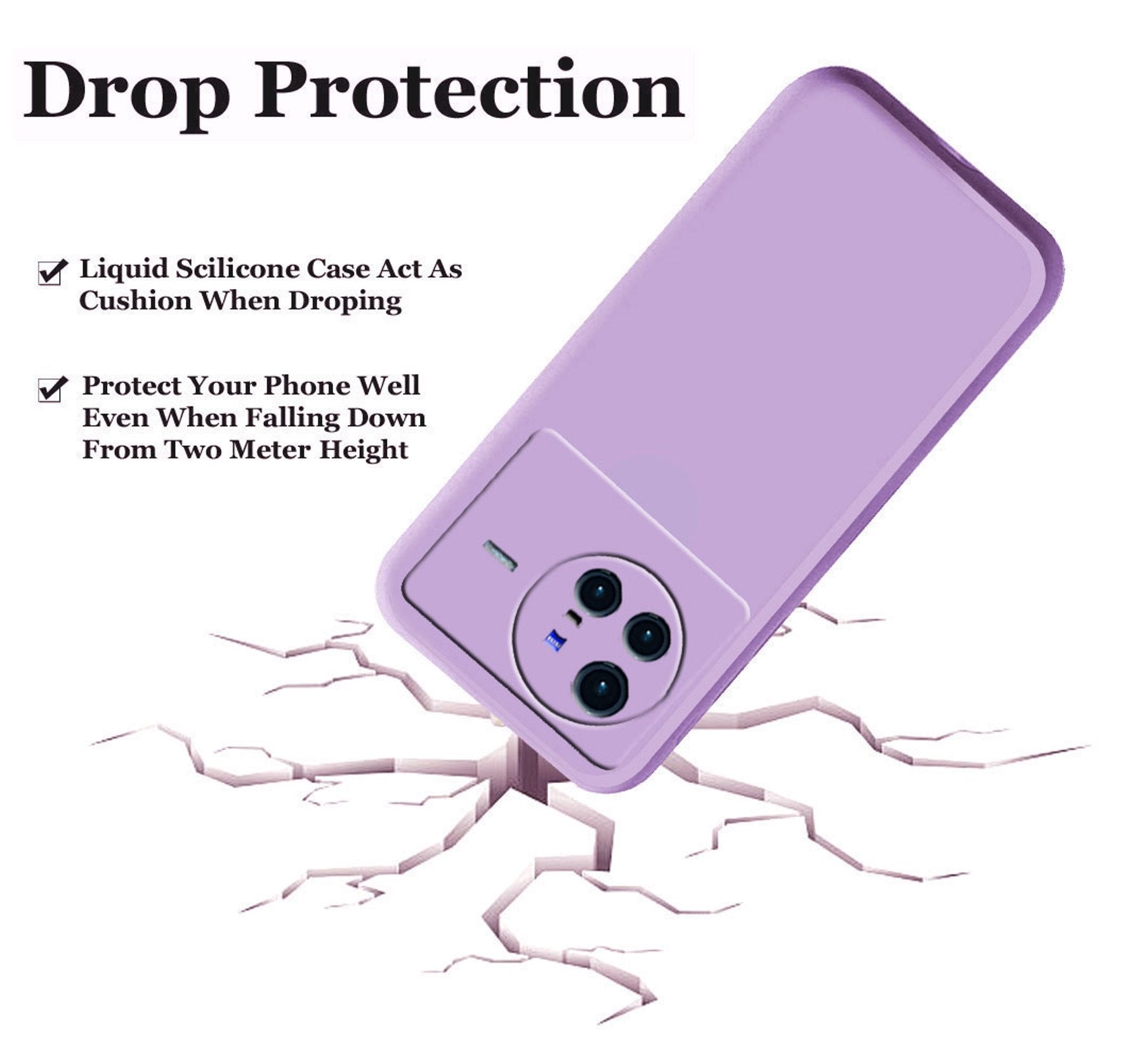 Vivo X80 5G Liquid Silicone Back Cover Case With TPU & Matte Finish - Purple