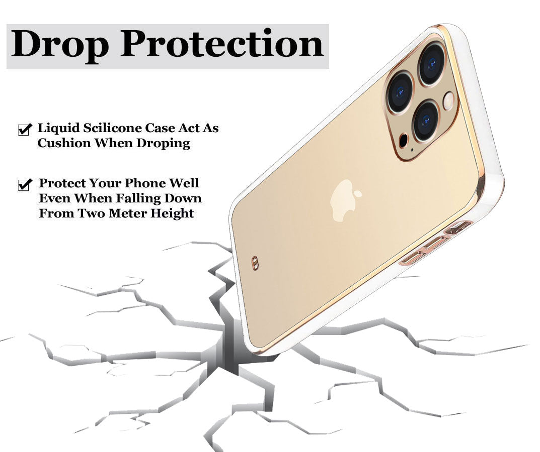 Electro Silicone Series Back cover Case For iphone 13 pro - White