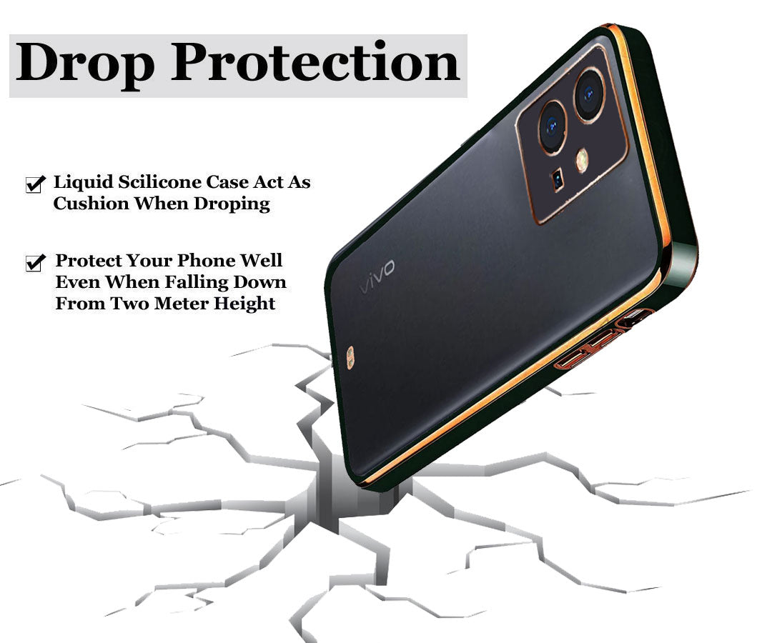 Electro Silicone Series Back cover Case For Vivo T1 5G / Vivo Y75 5G / iQOO Z6 5G - Black