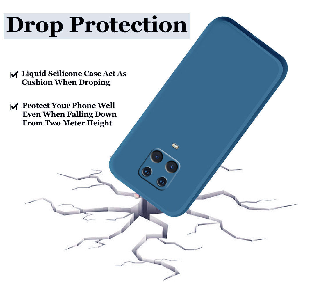 Liquid TPU Silicone Matte Back Cover Case For Redmi Note 9 Pro / Pro Max - Blue