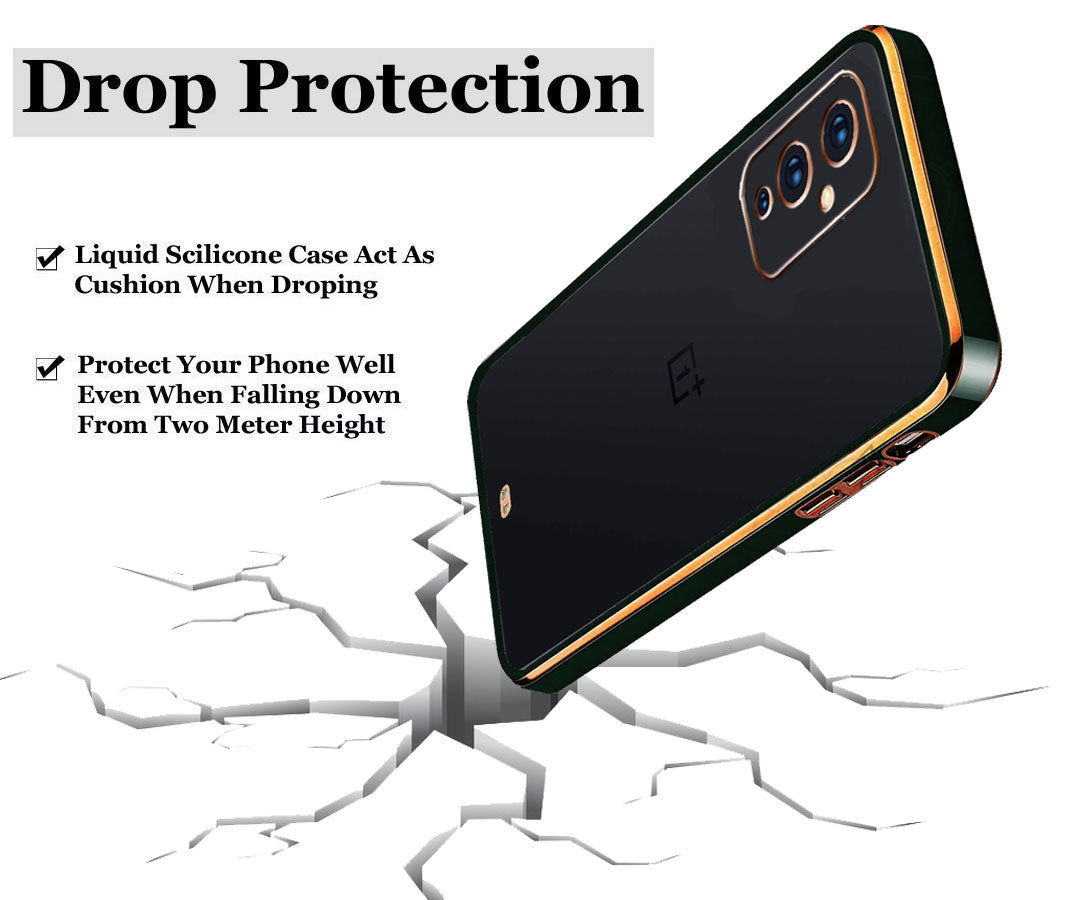 Electro Silicone Series Back cover Case For OnePlus 9 - Black