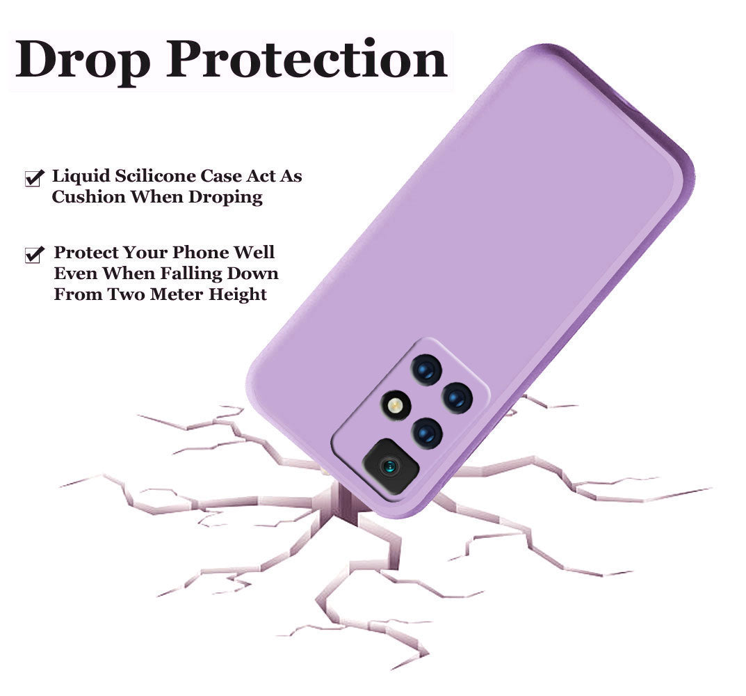 Redmi 10 Prime Liquid Silicone Back Cover Case With TPU & Matte Finish - Purple