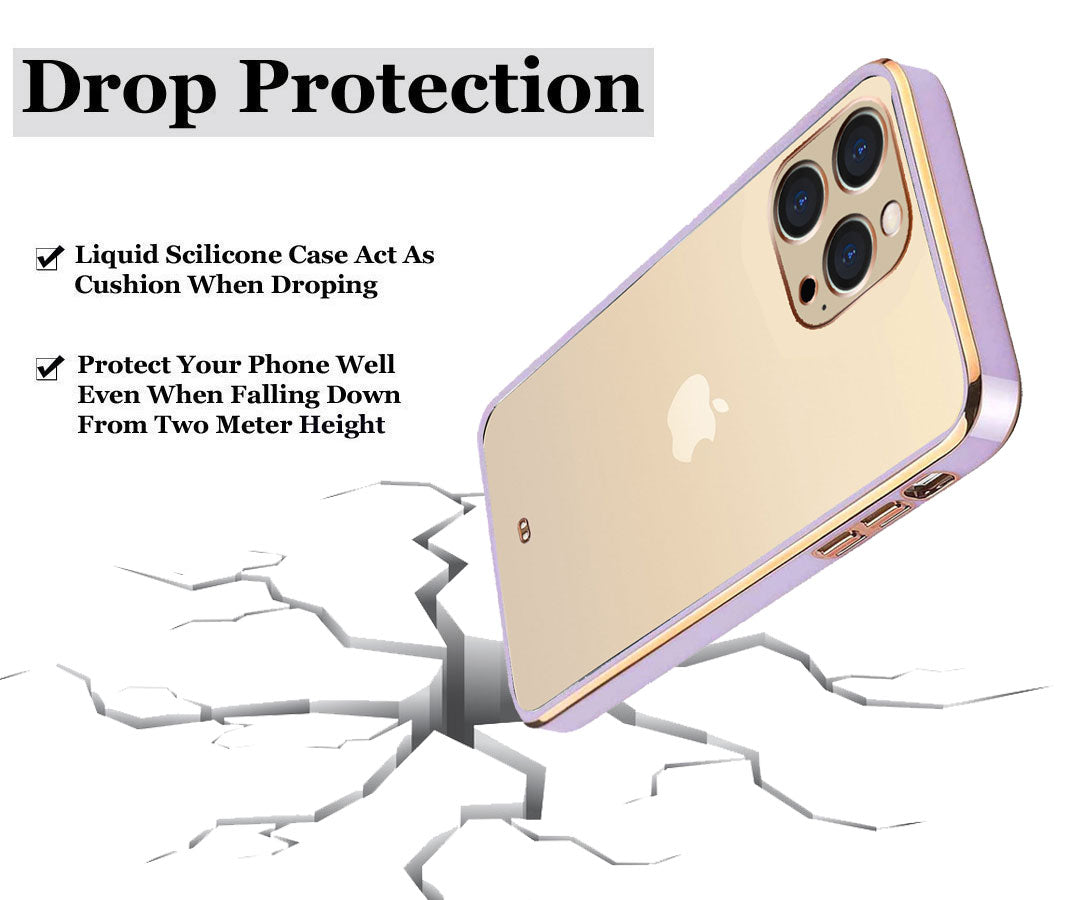 Electro Silicone Series Back cover Case For iphone 13 pro - Purple