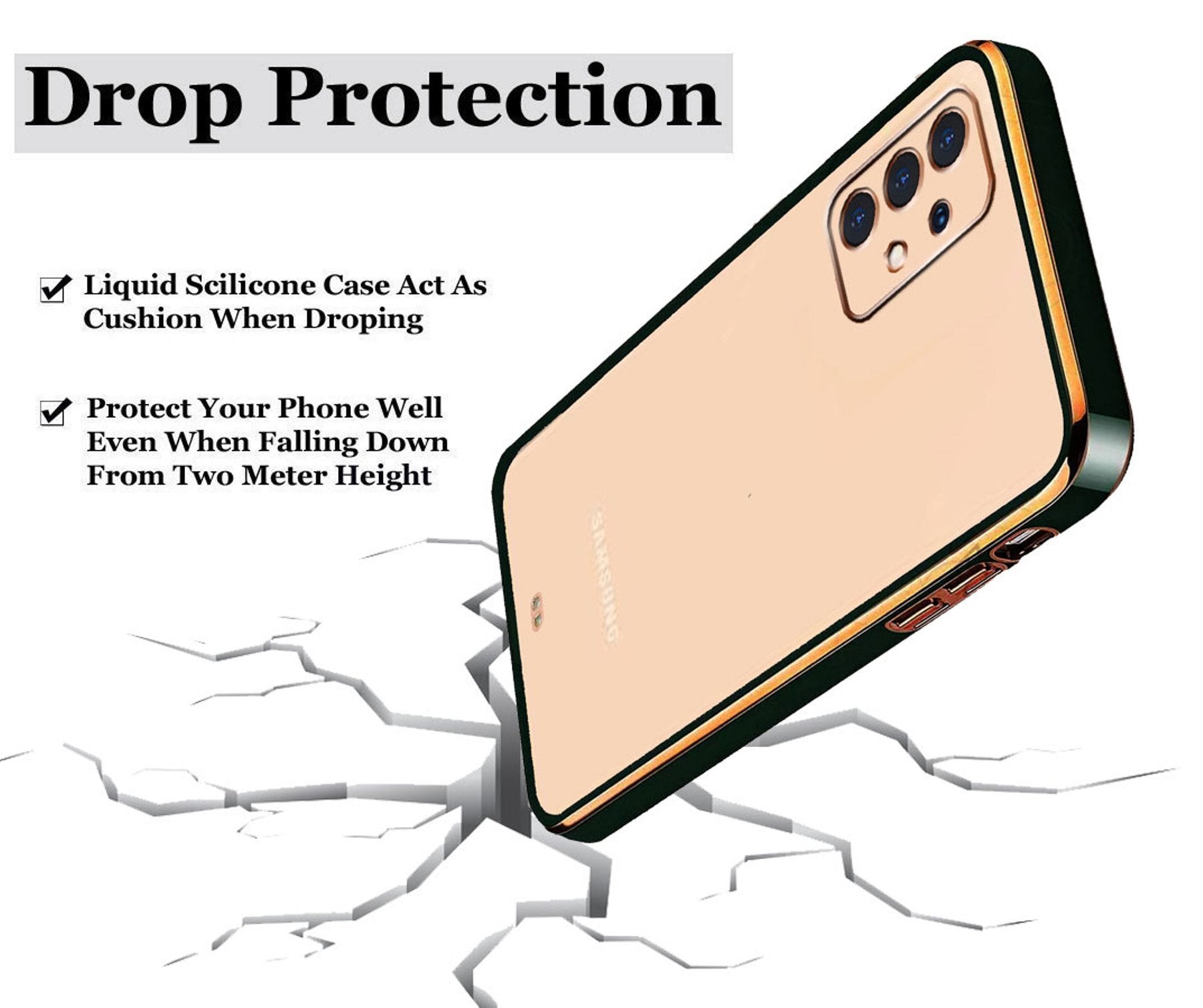 Electro Silicone Series Back cover Case For Samsung Galaxy A73 5G - Black