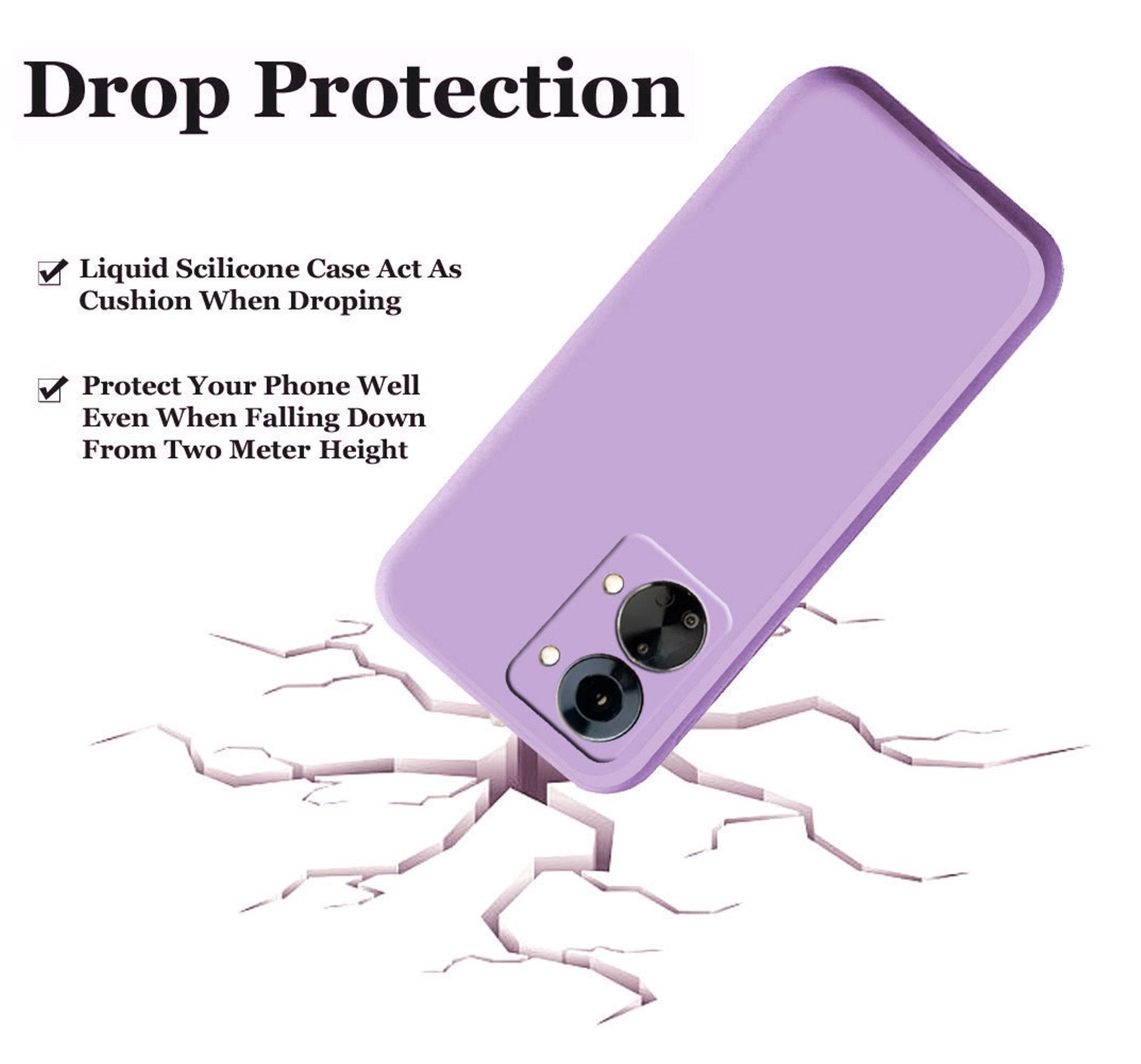 OnePlus Nord 2T 5G Liquid Silicone Back Cover Case With TPU & Matte Finish - Purple