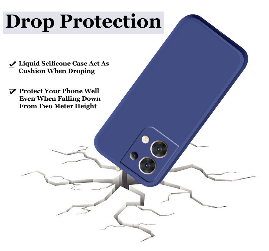 Oppo Reno 8 Pro 5G Liquid Silicone Back Cover Case With TPU & Matte Finish - Blue