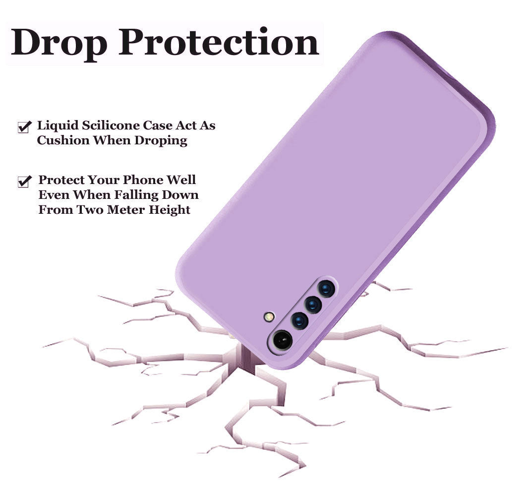 Realme XT Liquid Silicone Back Cover Case With TPU & Matte Finish - Purple