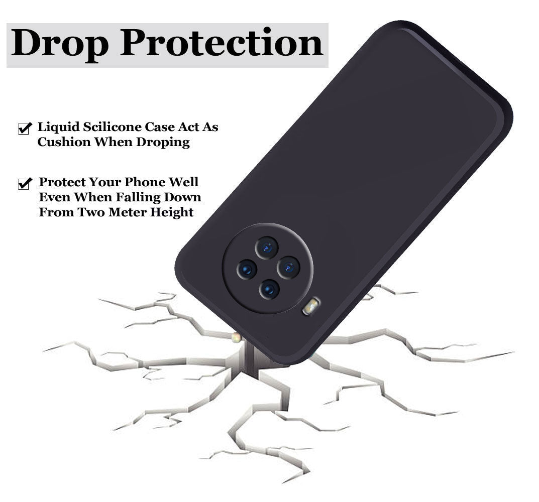 Xiaomi Mi 10i 5G Liquid Silicone Back Cover Case With TPU & Matte Finish - Black
