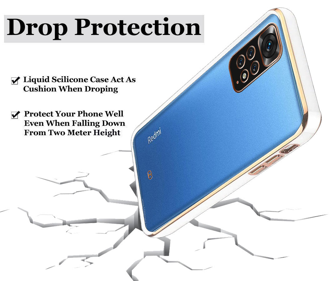 Electro Silicone Series Back cover Case For Mi Redmi Note 11 / Note 11s - White