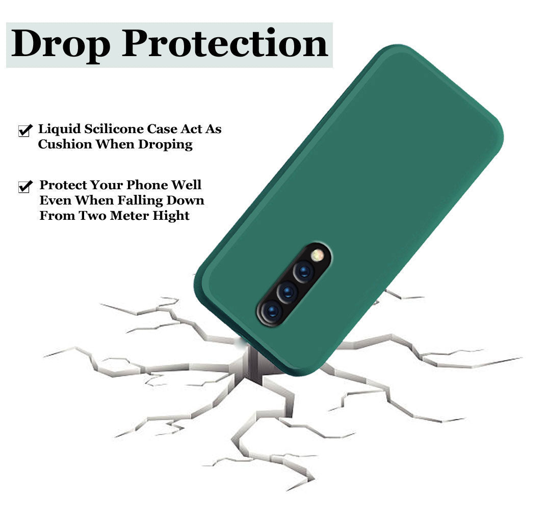OnePlus 7 Pro Liquid Silicone Back Cover Case With TPU & Matte Finish -  Green