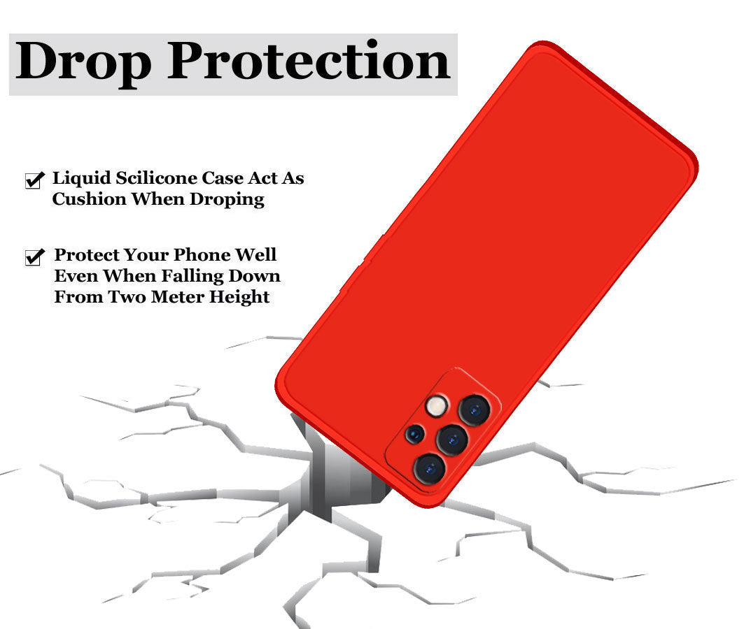 Samsung Galaxy A53 Liquid Silicone Back Cover Case With TPU & Matte Finish - Red