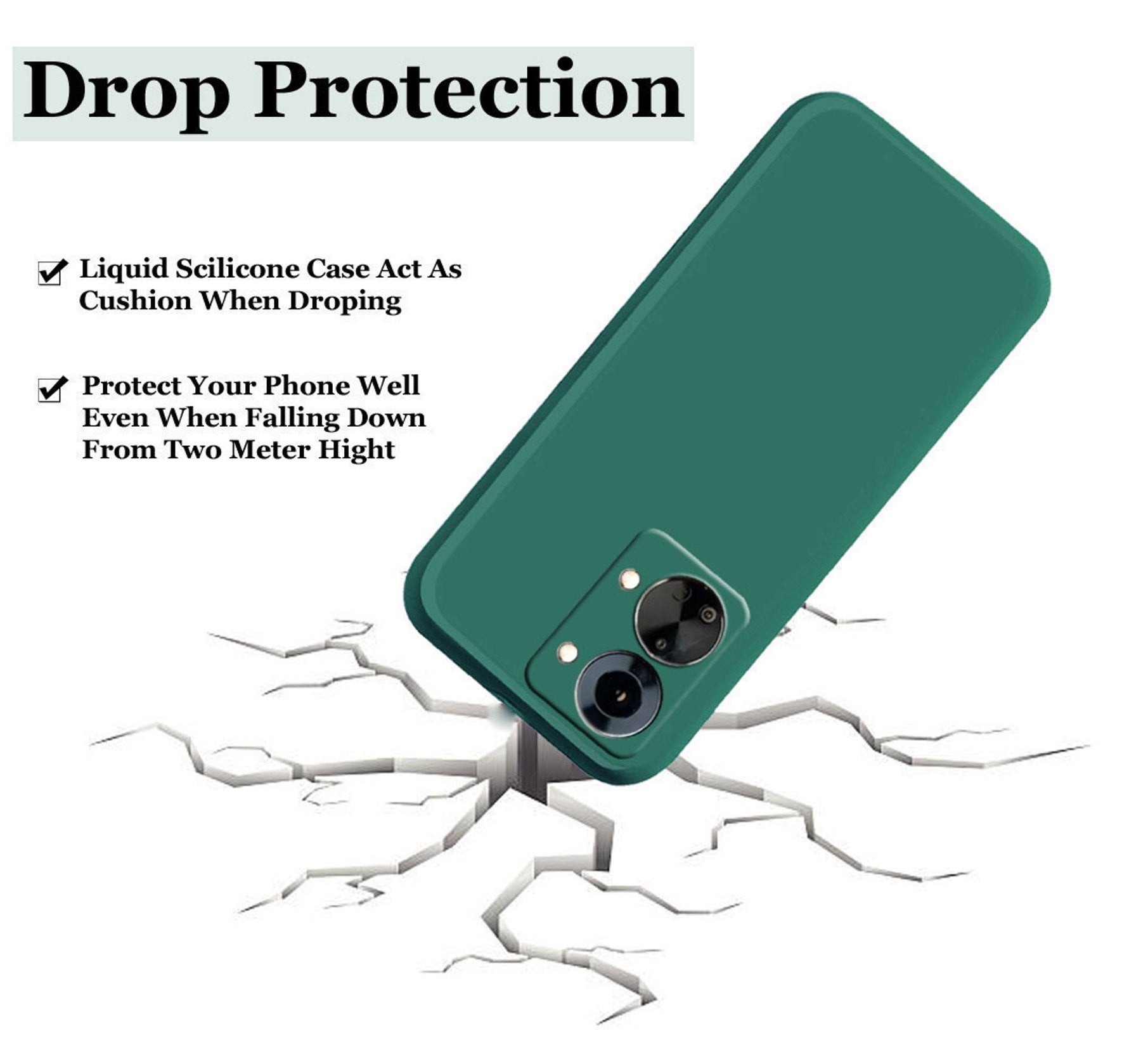 OnePlus Nord 2T 5G Liquid Silicone Back Cover Case With TPU & Matte Finish - Green