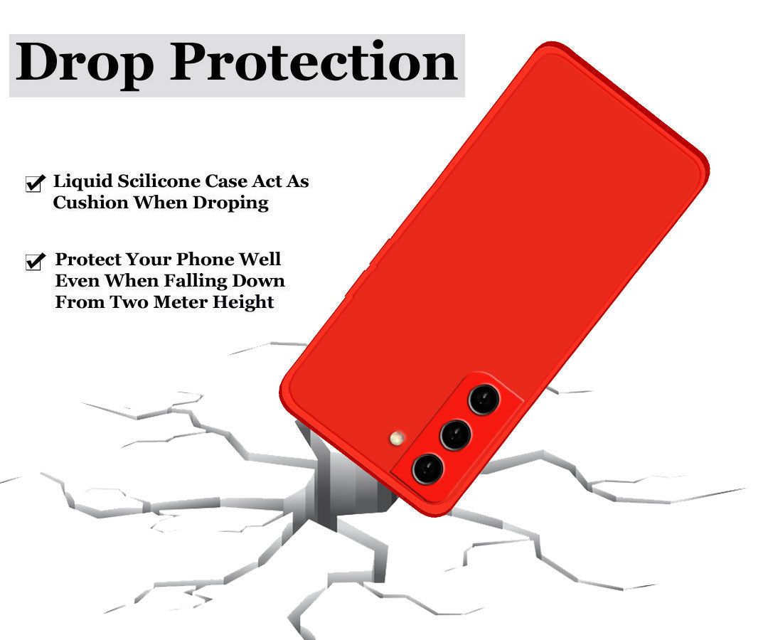 Samsung Galaxy S21 FE 5G Liquid Silicone Back Cover Case With TPU & Matte Finish - Red