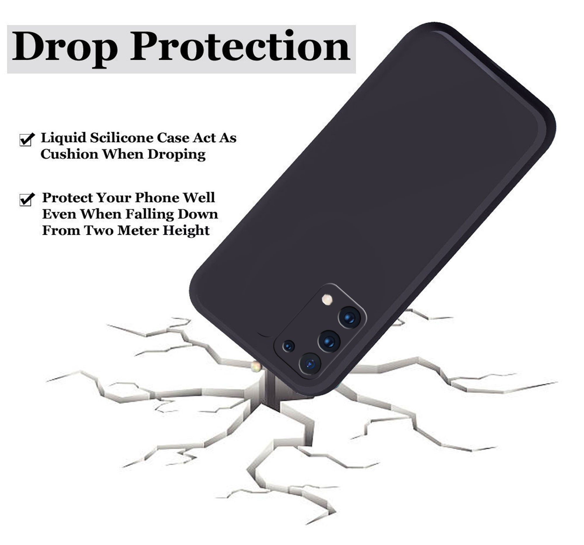 Oppo A74 5g Liquid Silicone Back Cover Case With TPU & Matte Finish - Black