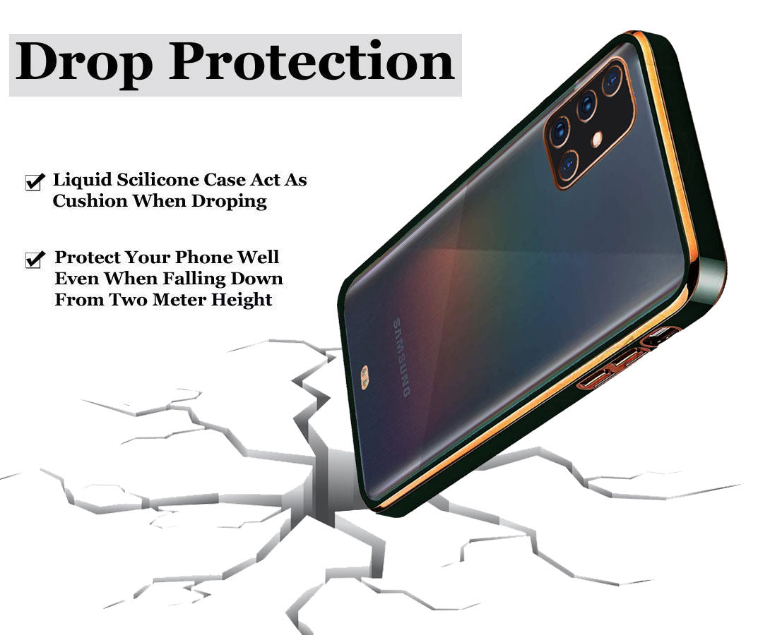 Electro Silicone Series Back cover Case For Samsung Galaxy A71 - Black