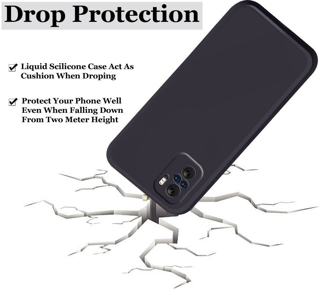Redmi Note 10  4G / 10S Liquid Silicone Back Cover Case With TPU & Matte Finish - Black