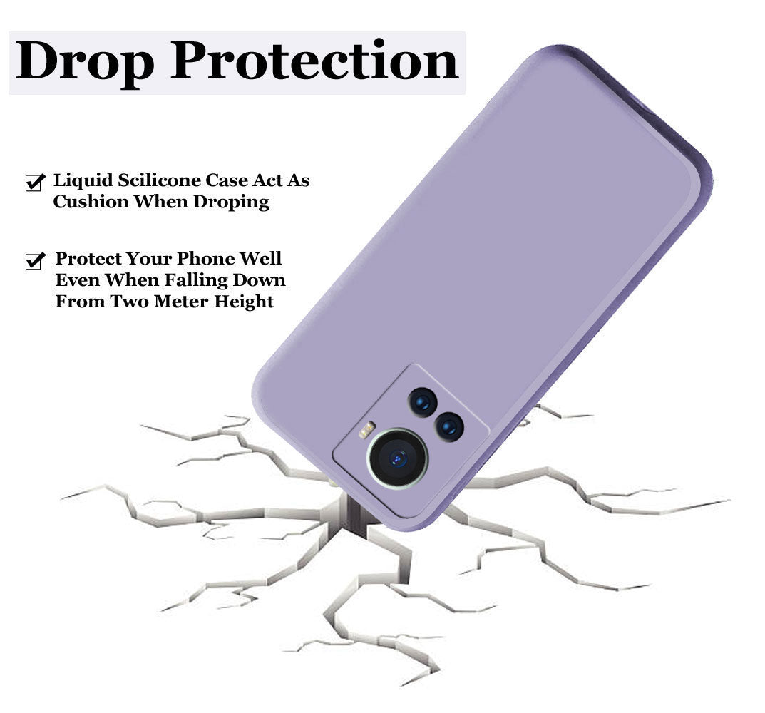 OnePlus 10R 5G Liquid Silicone Back Cover Case With TPU & Matte Finish - Purple