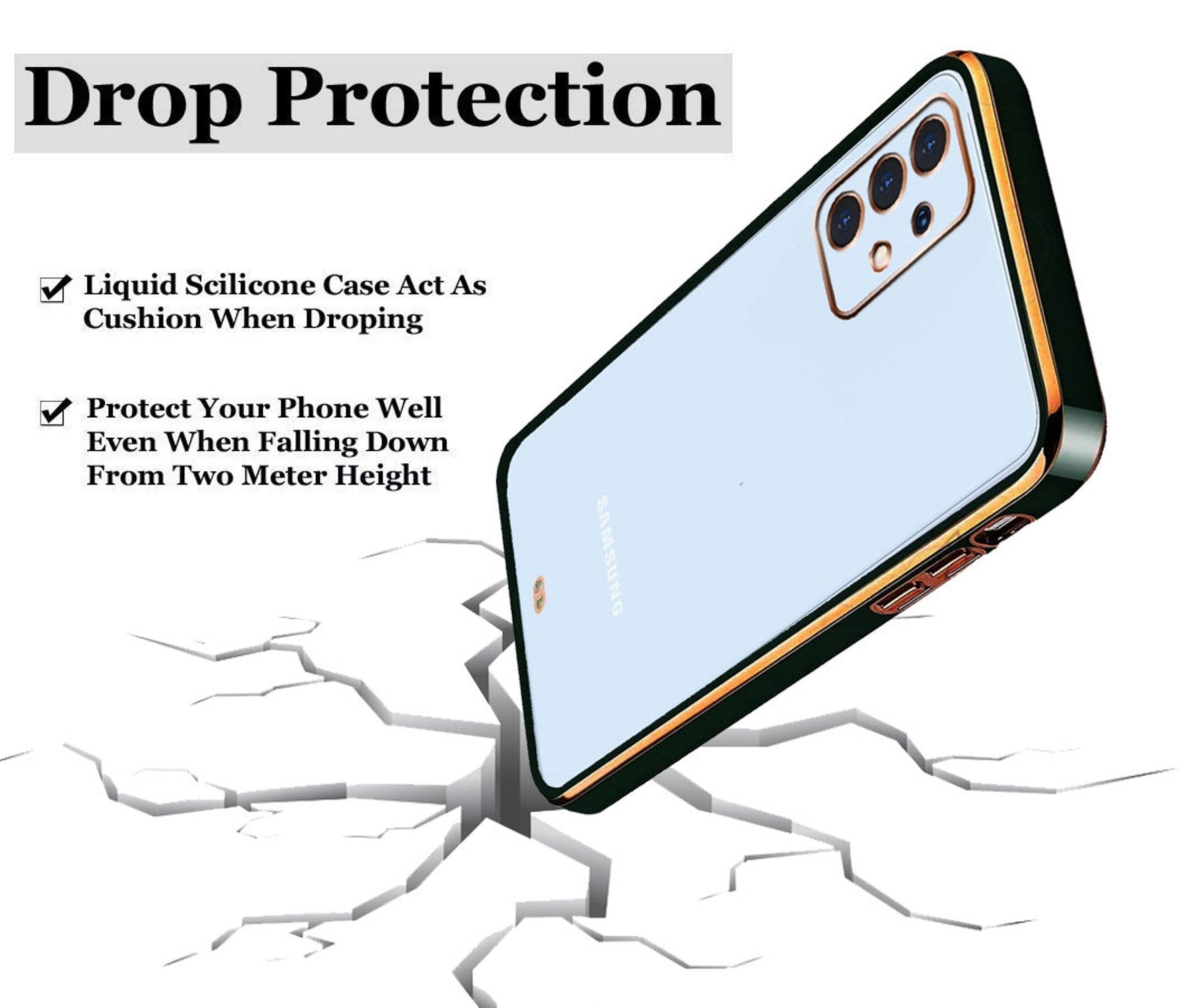 Electro Silicone Series Back cover Case For Samsung Galaxy A53 5G - Black