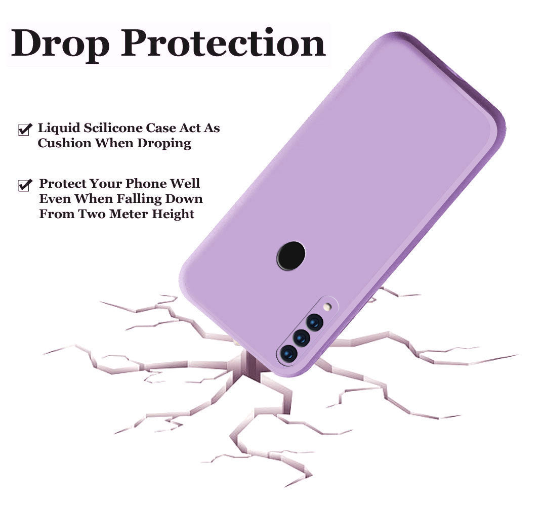 Oppo A31 Liquid Silicone Back Cover Case With TPU & Matte Finish - Purple