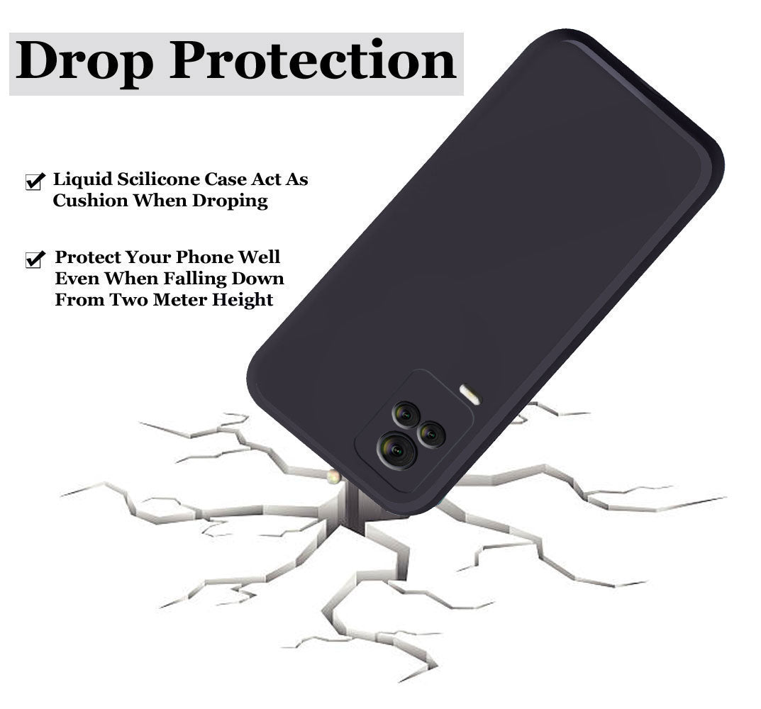 iQOO 7 Legend 5G Liquid Silicone Back Cover Case With TPU & Matte Finish - Black