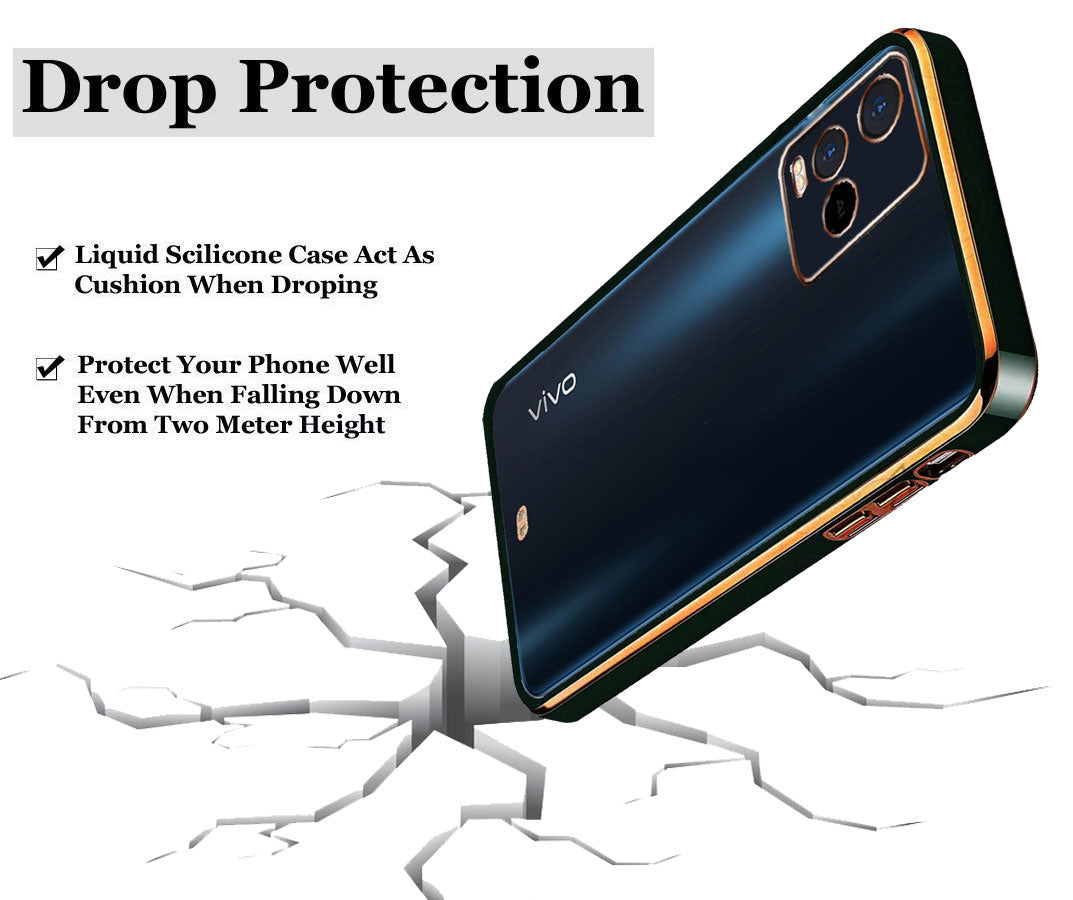 Electro Silicone Series Back cover Case For  Vivo Y21 / Y33s - Black