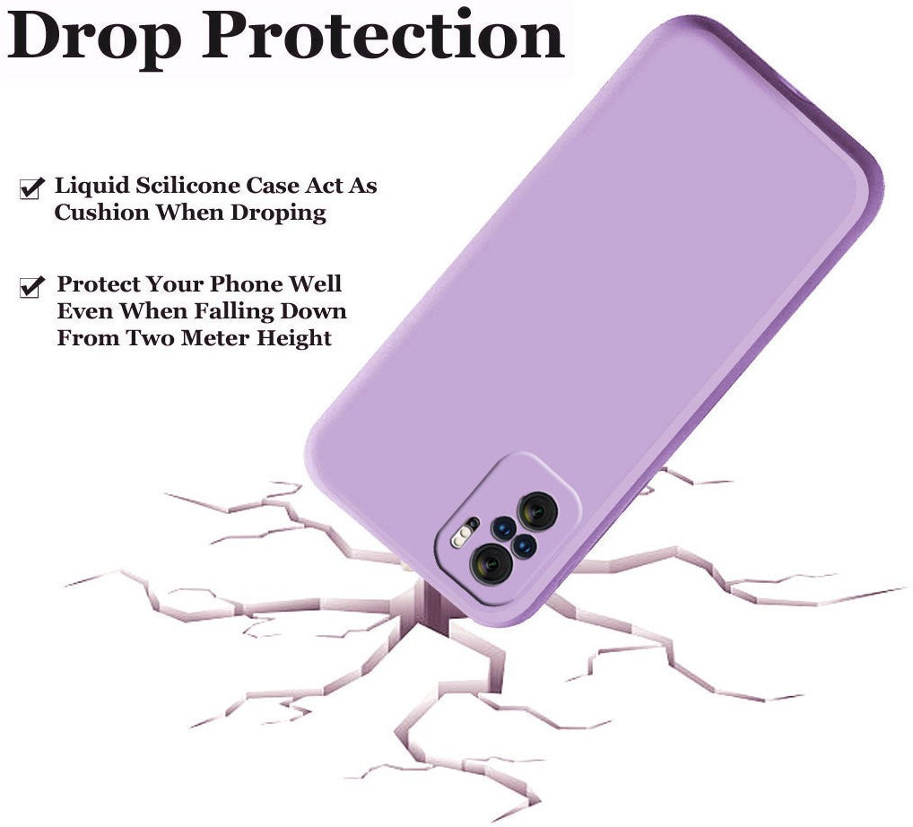 Redmi Note 10 4G /10S Liquid Silicone Back Cover Case With TPU & Matte Finish - Purple