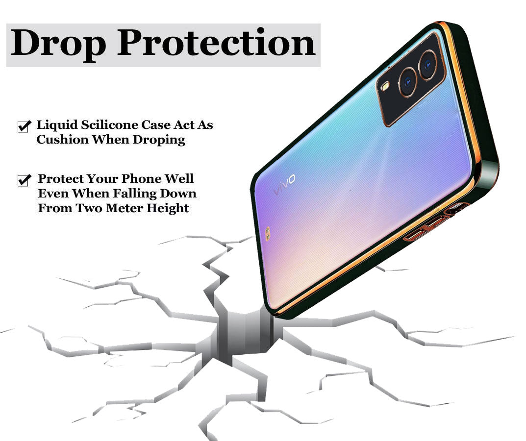 Electro Silicone Series Back cover Case For Vivo V21E 5G - Black