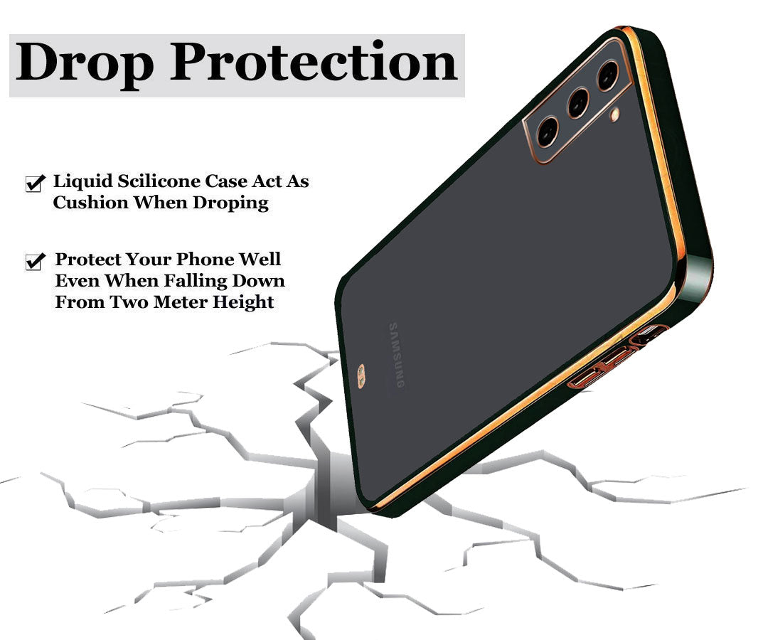 Electro Silicone Series Back cover Case For Samsung Galaxy S21 FE 5G - Black