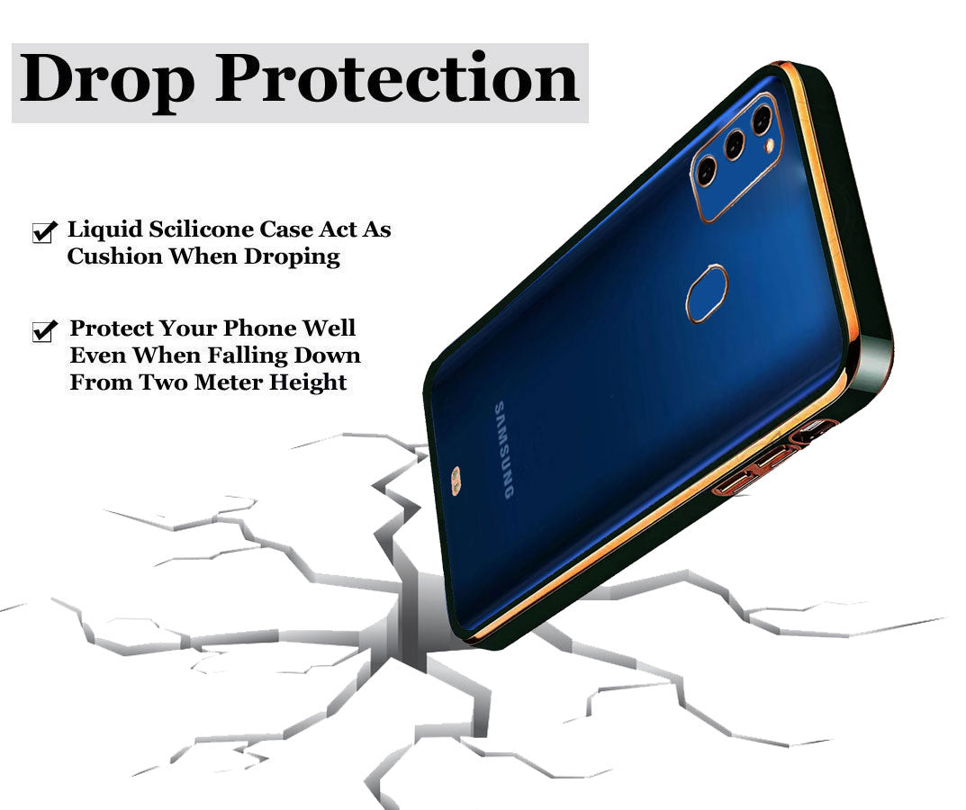 Electro Silicone Series Back cover Case For  Samsung Galaxy M21 / Samsung Galaxy M30s - Black