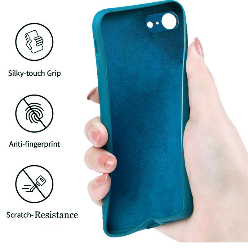 iphone 6 / 6s  Liquid Silicone Back Cover Case With TPU & Matte Finish - Blue