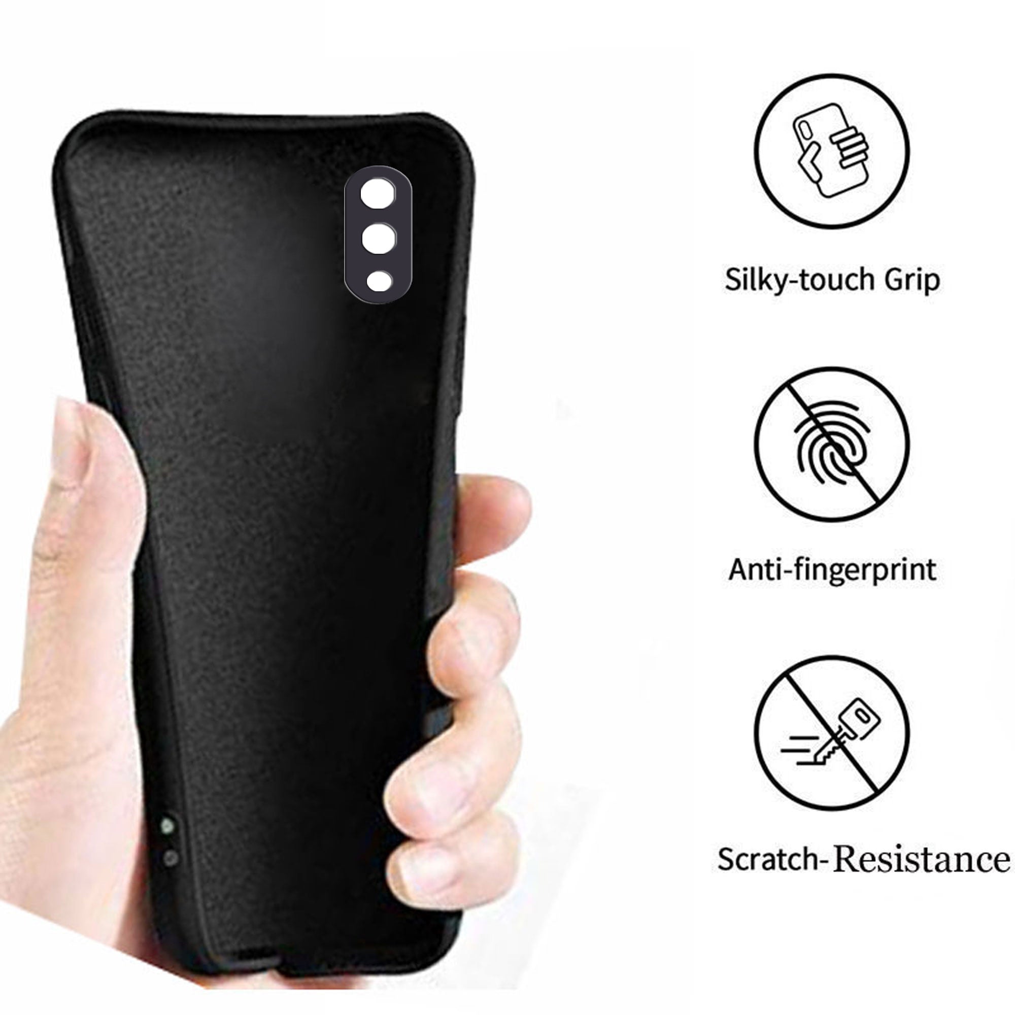Vivo V11 Pro Liquid Silicone Back Cover Case With TPU & Matte Finish - Black