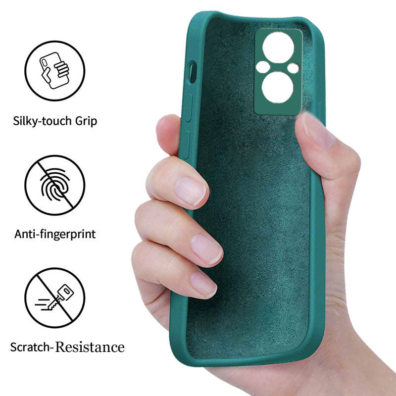 Oppo F21 Pro 5G Liquid Silicone Back Cover Case With TPU & Matte Finish - Green