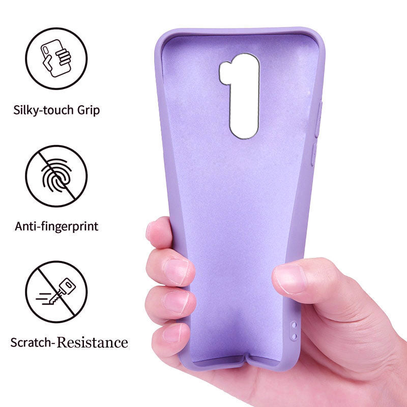 Poco F1 Liquid Silicone Back Cover Case With TPU & Matte Finish - Purple