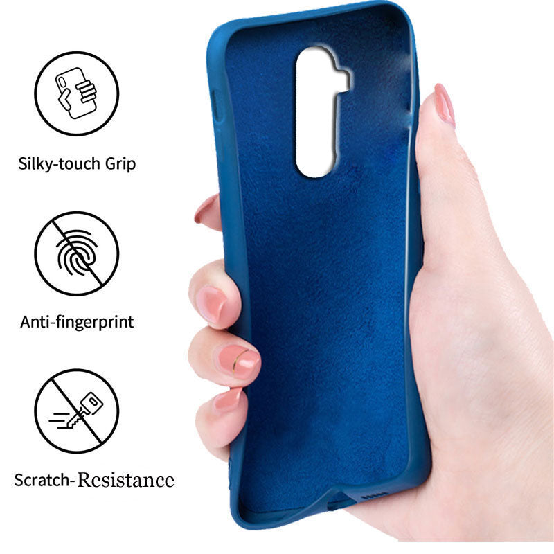 OnePlus 7T Pro Liquid Silicone Back Cover Case With TPU & Matte Finish - Blue