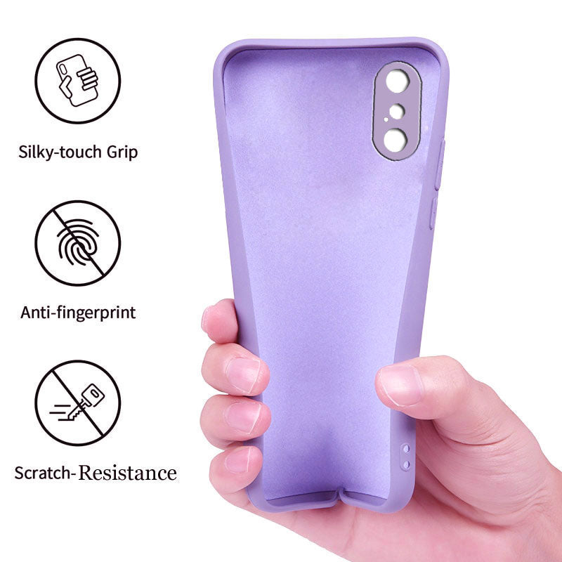 Liquid TPU Silicone Matte Back Cover Case For iphone X / XS - Purple