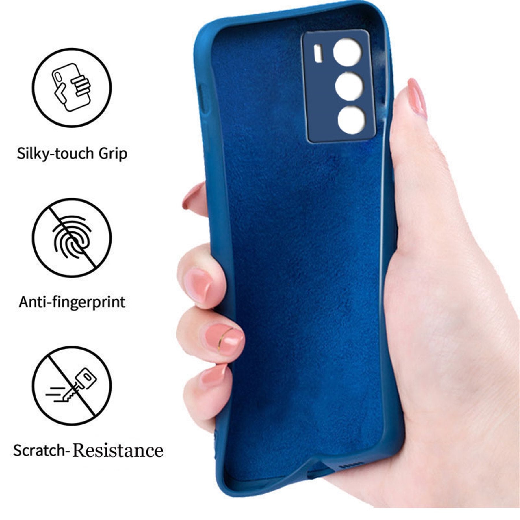 iQOO 9 SE 5G Liquid Silicone Back Cover Case With TPU & Matte Finish - Blue