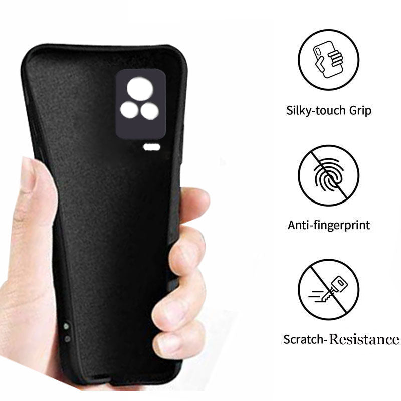 iQOO 7 Legend 5G Liquid Silicone Back Cover Case With TPU & Matte Finish - Black