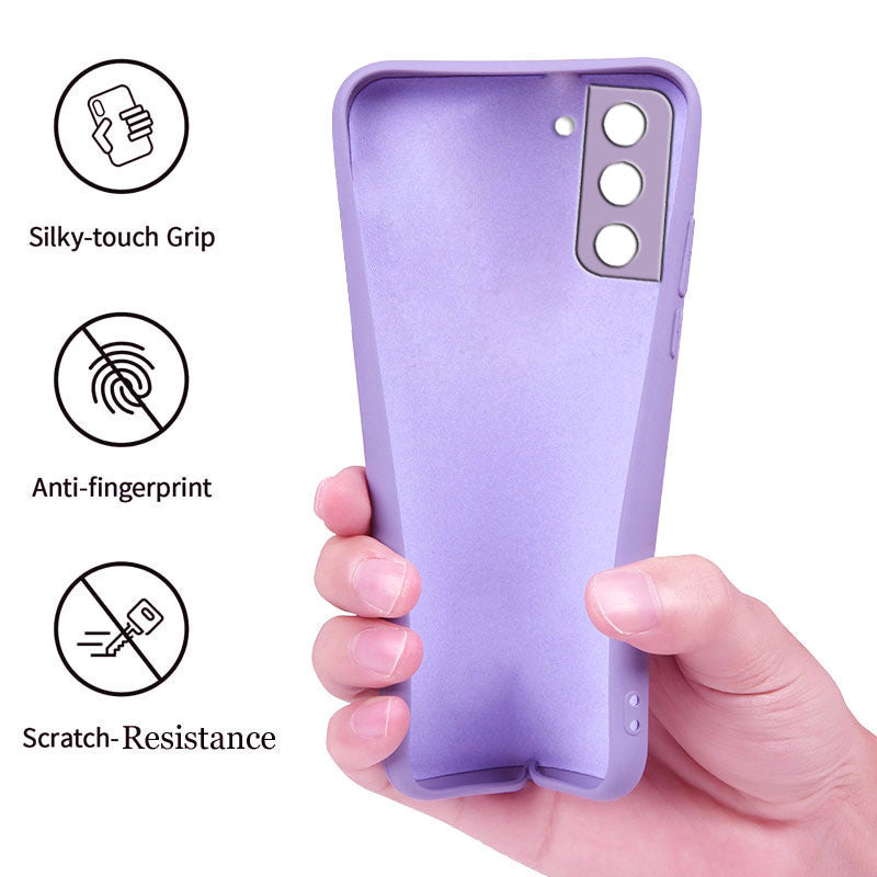 Samsung Galaxy S21 FE 5G Liquid Silicone Back Cover Case With TPU & Matte Finish - Purple